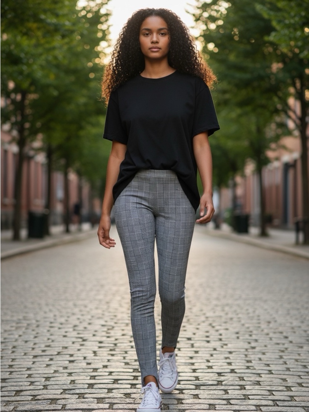 🫶🏻 AF Studio Plaid High-Waist Slim Stir Up Pants